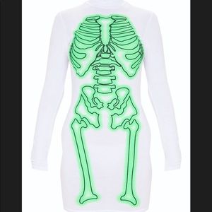 Long Sleeve Skeleton Bodycon Dress